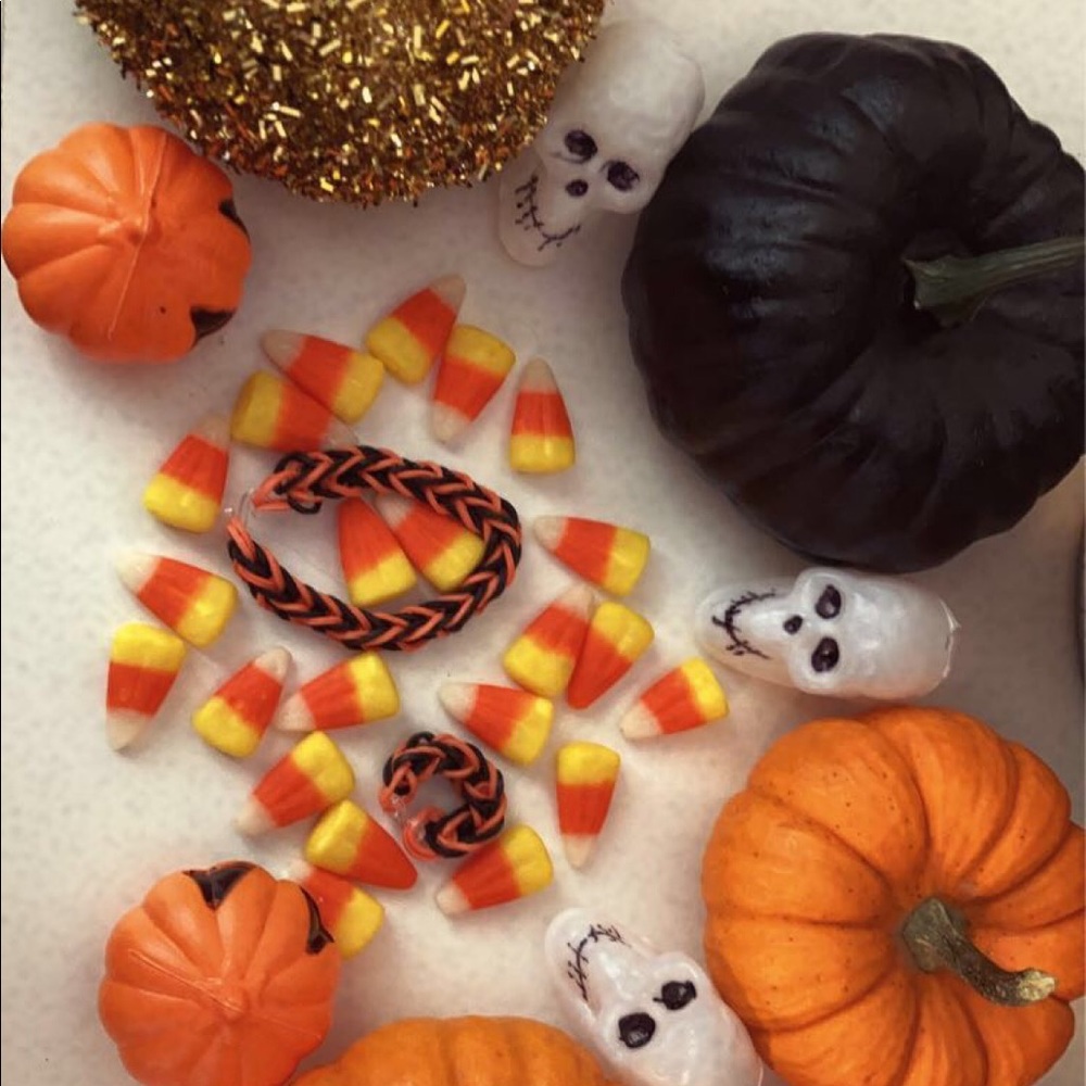 Orange and black ring and bracelet set